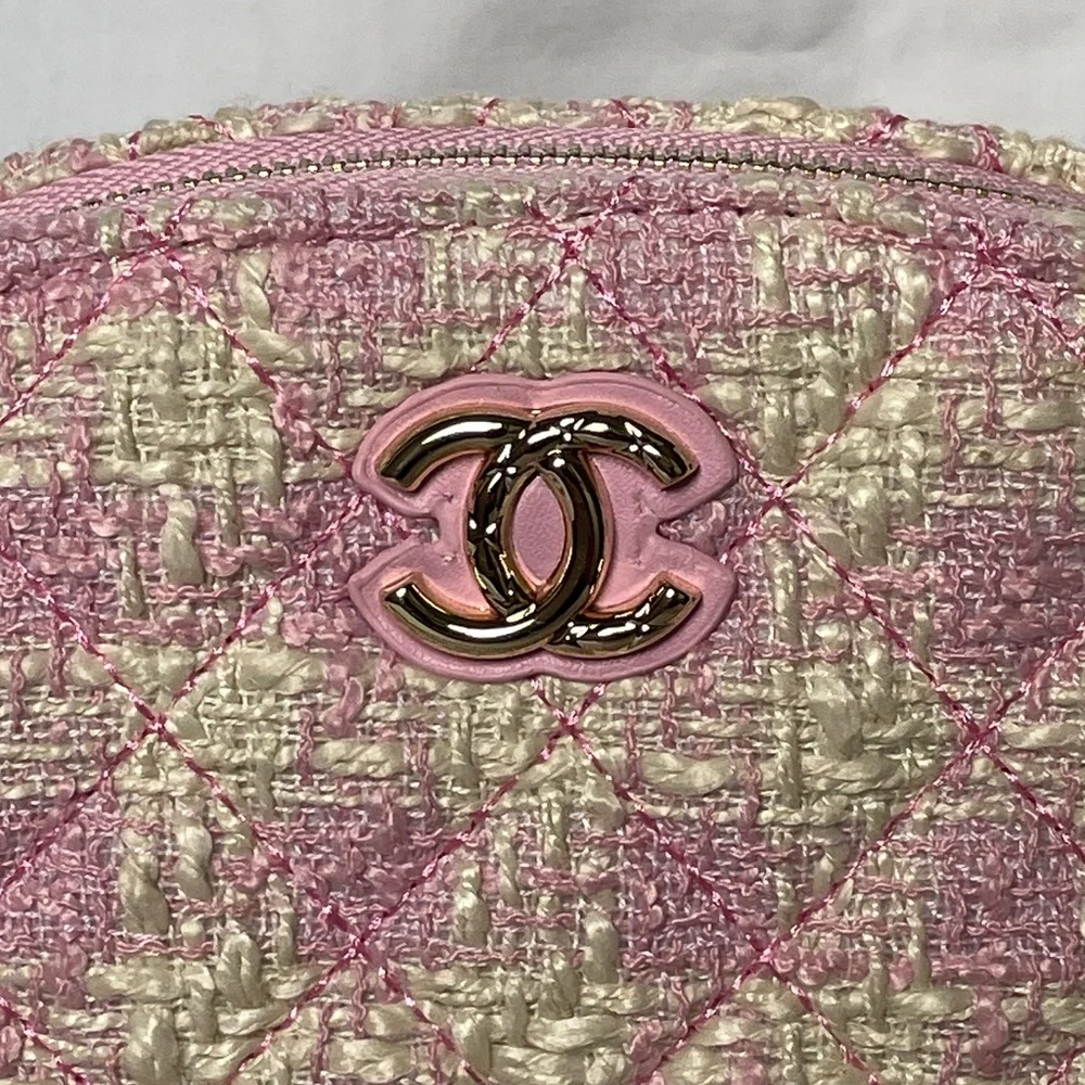 NEW CC Pink Tweed Crossbody Bag